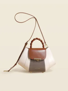 1950S Shell Shape Cowhide Crossbody Bag Calf Leather Bag Handbag