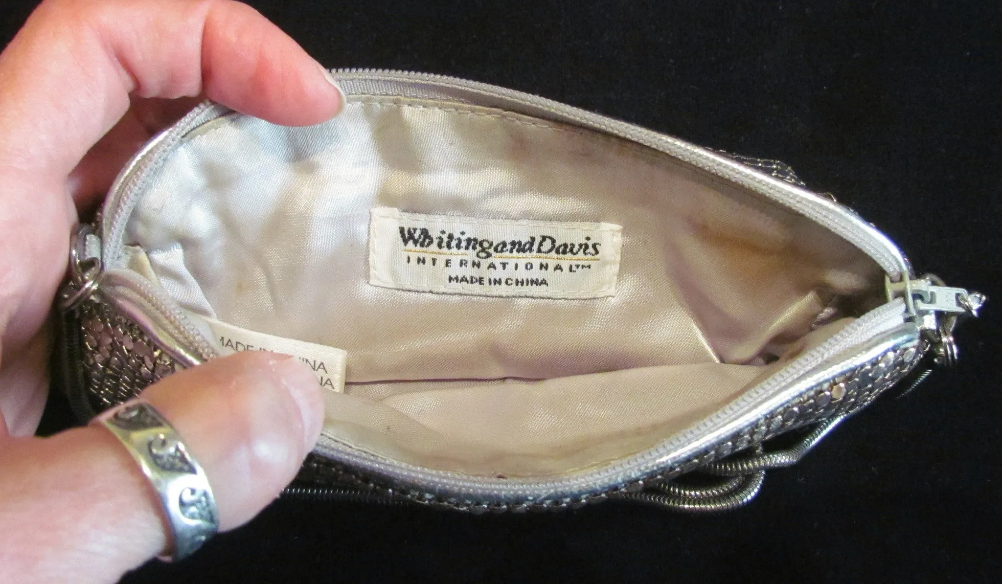 1950s Silver Mesh Purse Whiting Davis Shoulder Bag Clutch Purse