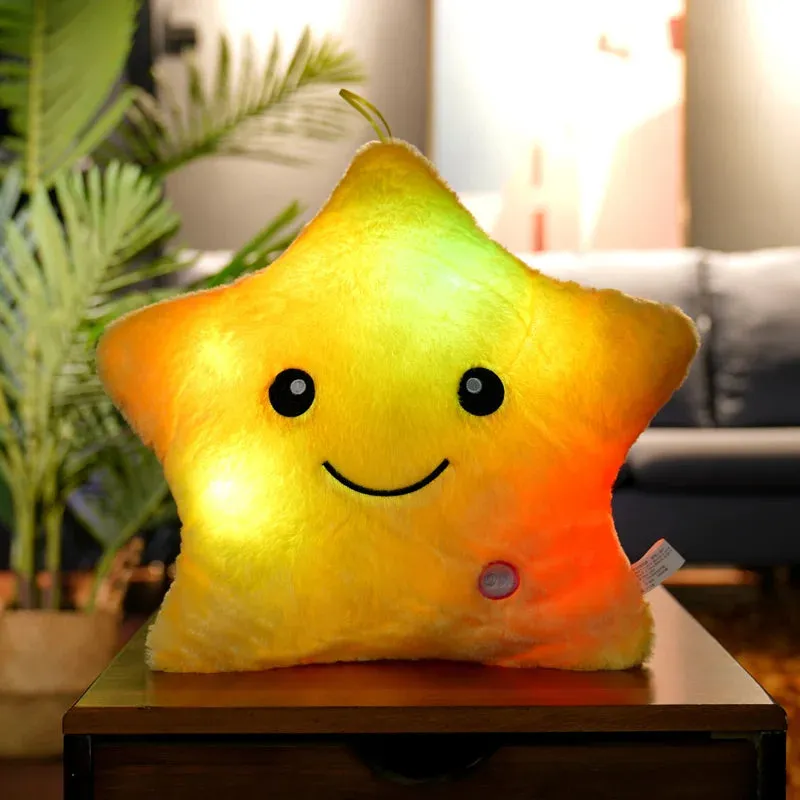 1pc 40CM Luminous Star Pillow Led Light Pillow Plush Pillow Hot Sale Toys Colorful Stars Kids Toys Birthday Gifts For Kids