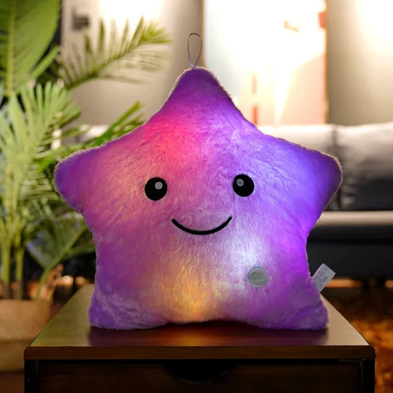 1pc 40CM Luminous Star Pillow Led Light Pillow Plush Pillow Hot Sale Toys Colorful Stars Kids Toys Birthday Gifts For Kids