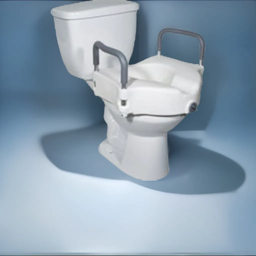 2-in-1 Locking Raised Toilet Seat with Tool-free Removable Arms