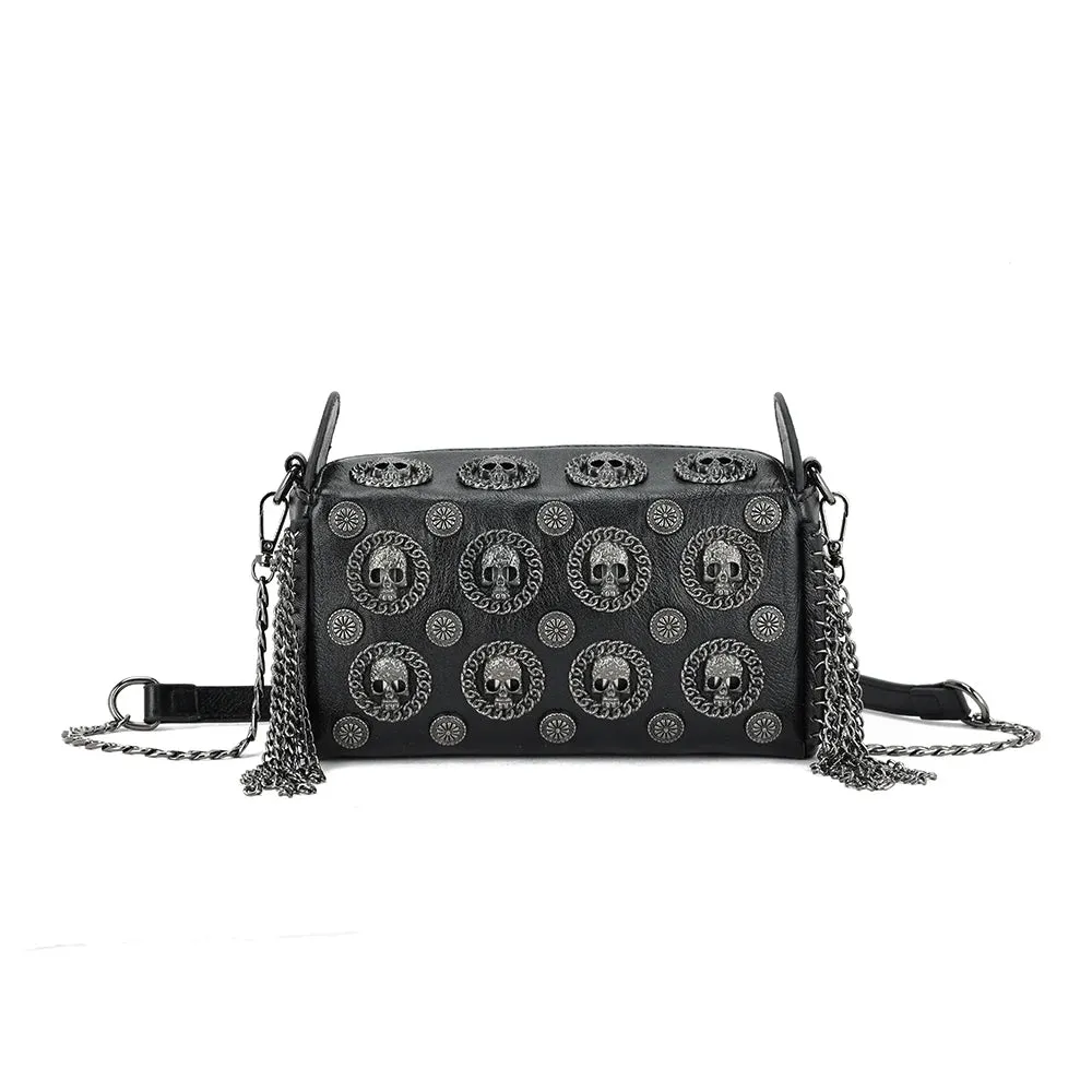 2024 Skull Rivet Tassel Fringe Handbag Chain Crossbody Bags