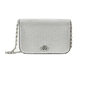 Accessorize London Women's Faux Leather Silver Erin Sling Bag