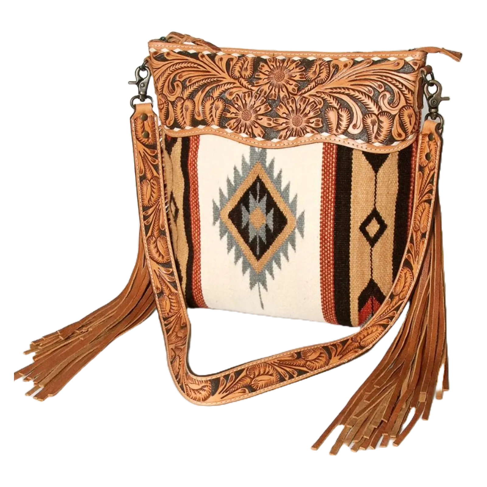 American Darling Hand Tooled Saddle Blanket Leather Purse ADBG510AA