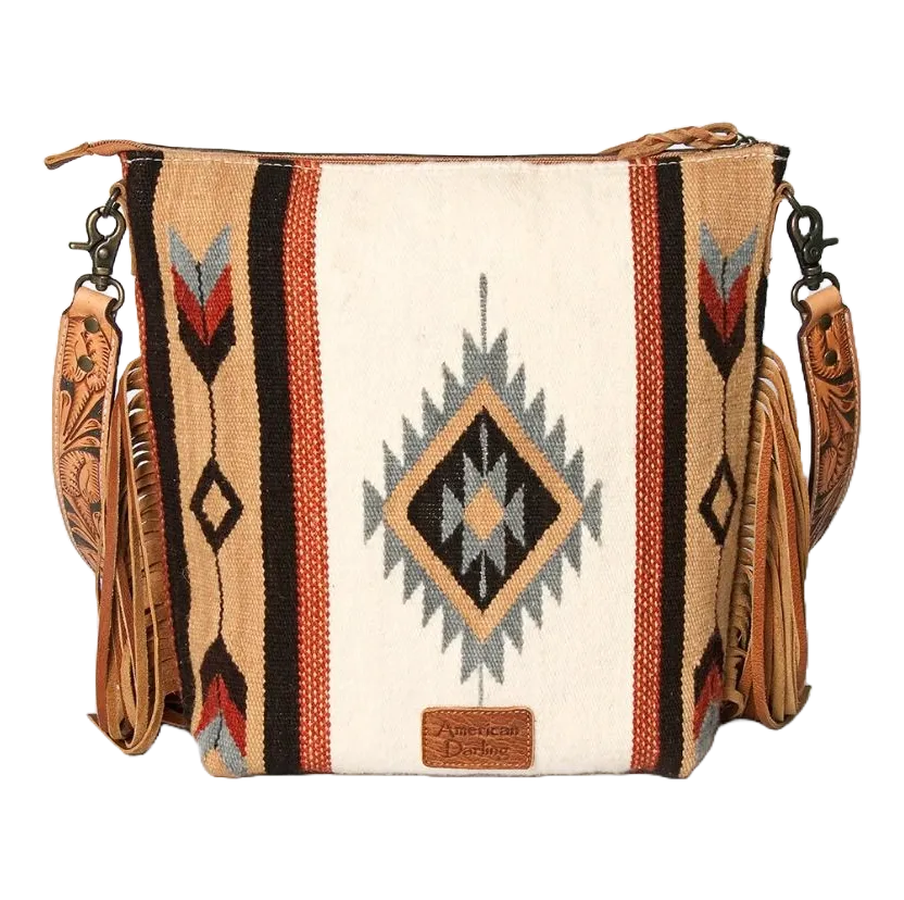 American Darling Hand Tooled Saddle Blanket Leather Purse ADBG510AA