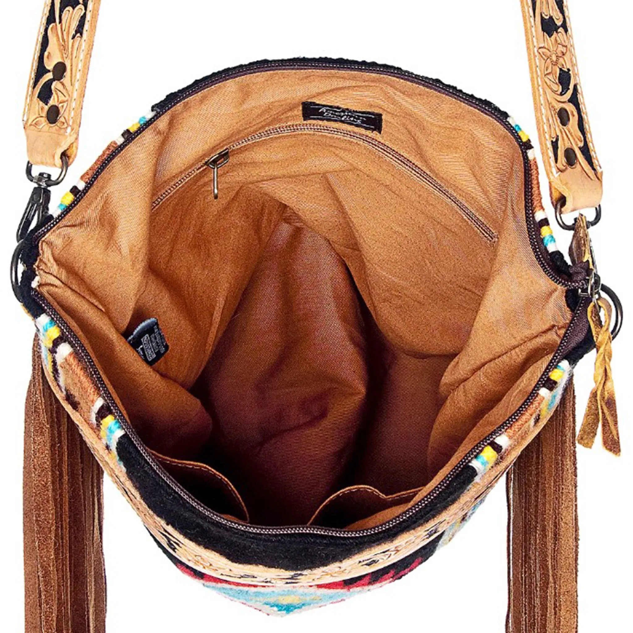 American Darling Tooled Aztec Fringe Crossbody