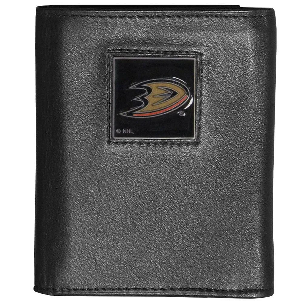 Anaheim Ducks® Deluxe Leather Tri-fold Wallet Packaged in Gift Box