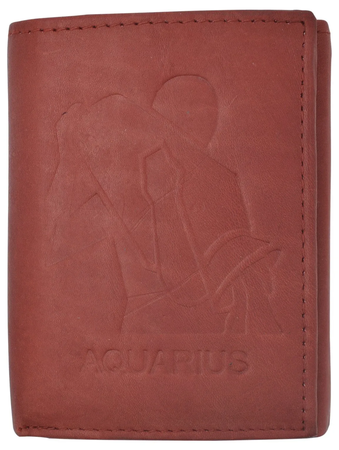 Aquarius Zodiac Sign Bifold Trifold Genuine Leather Men's Wallets