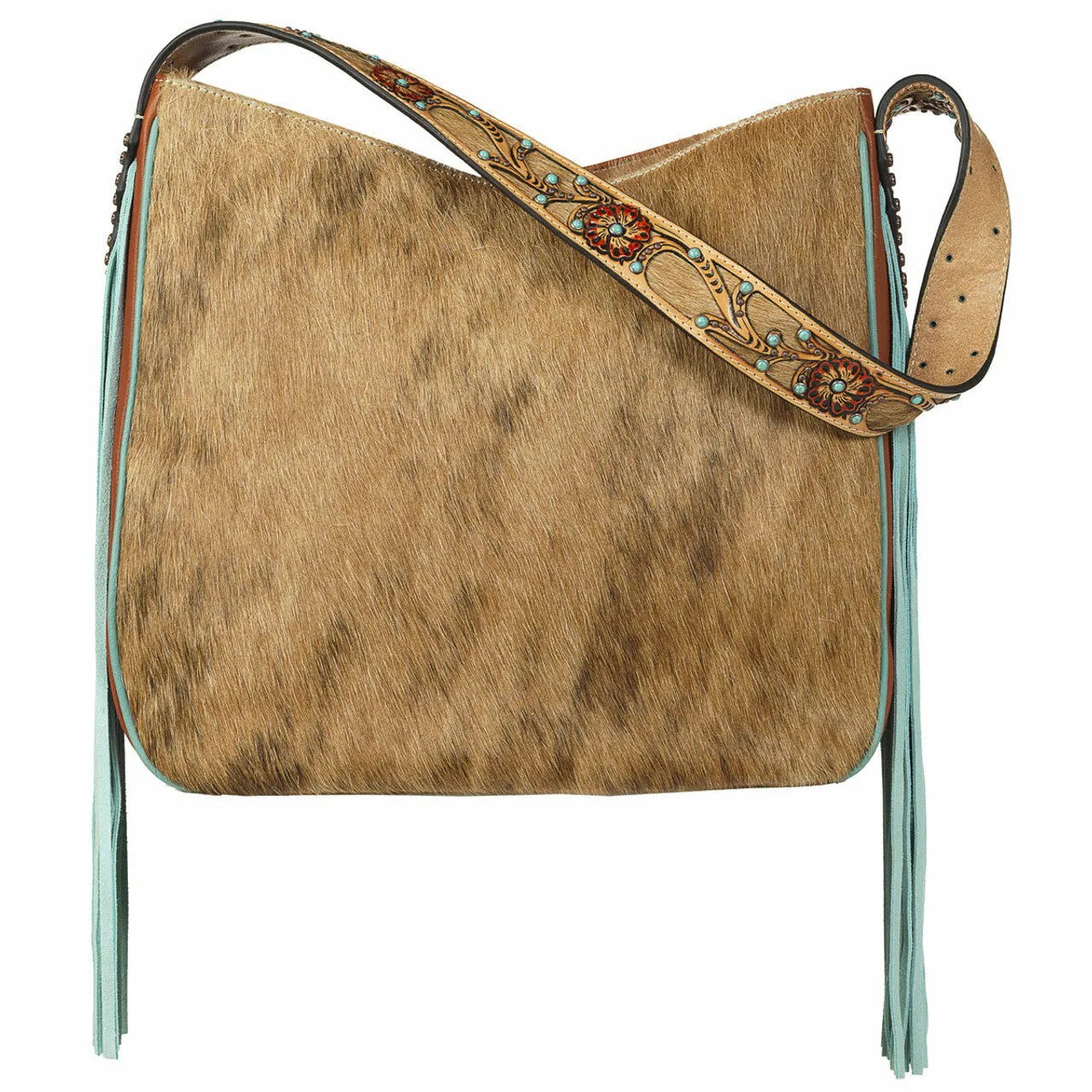 Ariat Lorelei Tan Leather Hair On Shoulder Bag