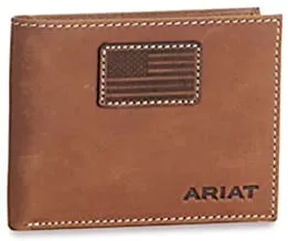 Ariat Men's Flag Patch Bifold Wallet A3548544