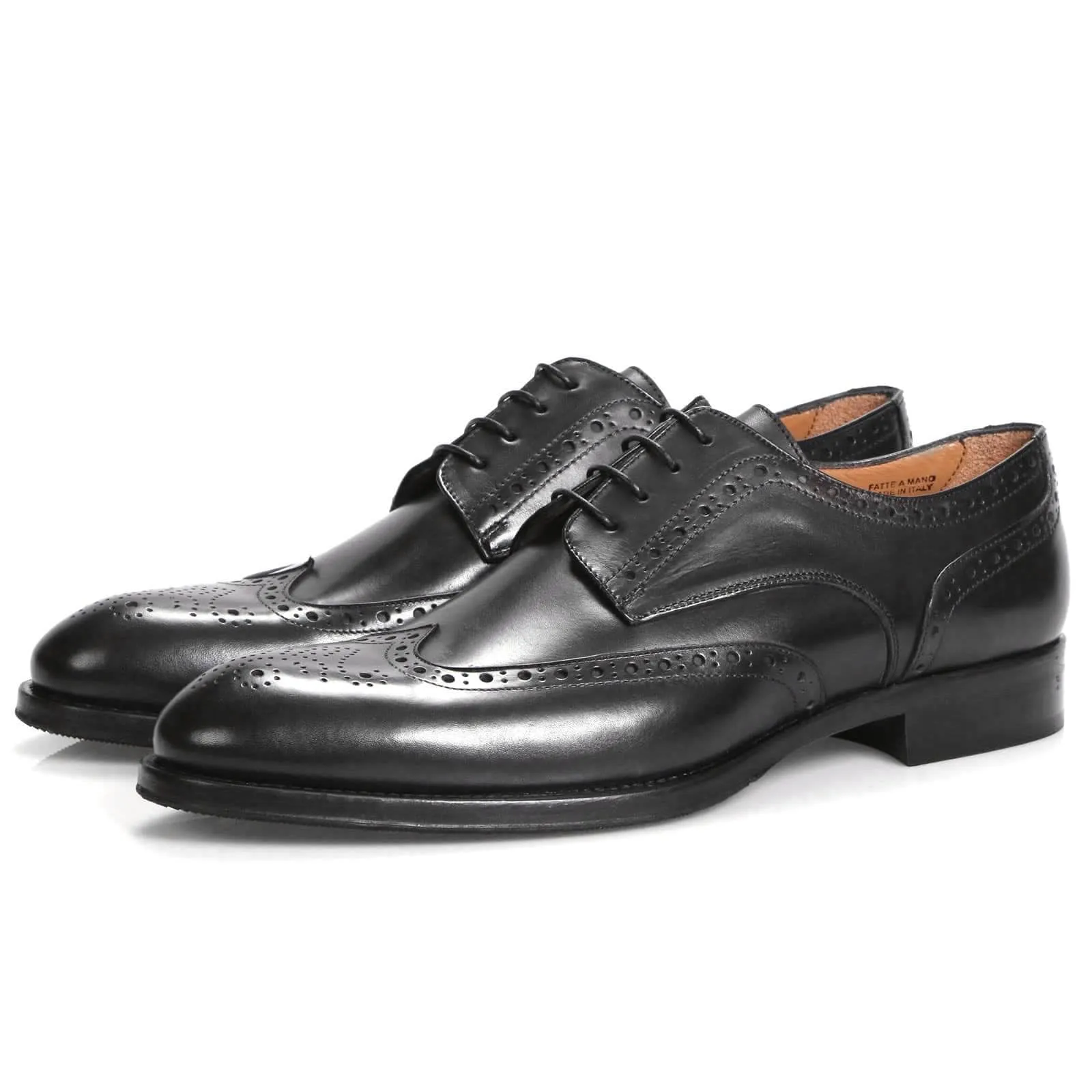 Ashbourne Wingtip Derby Shoes Black