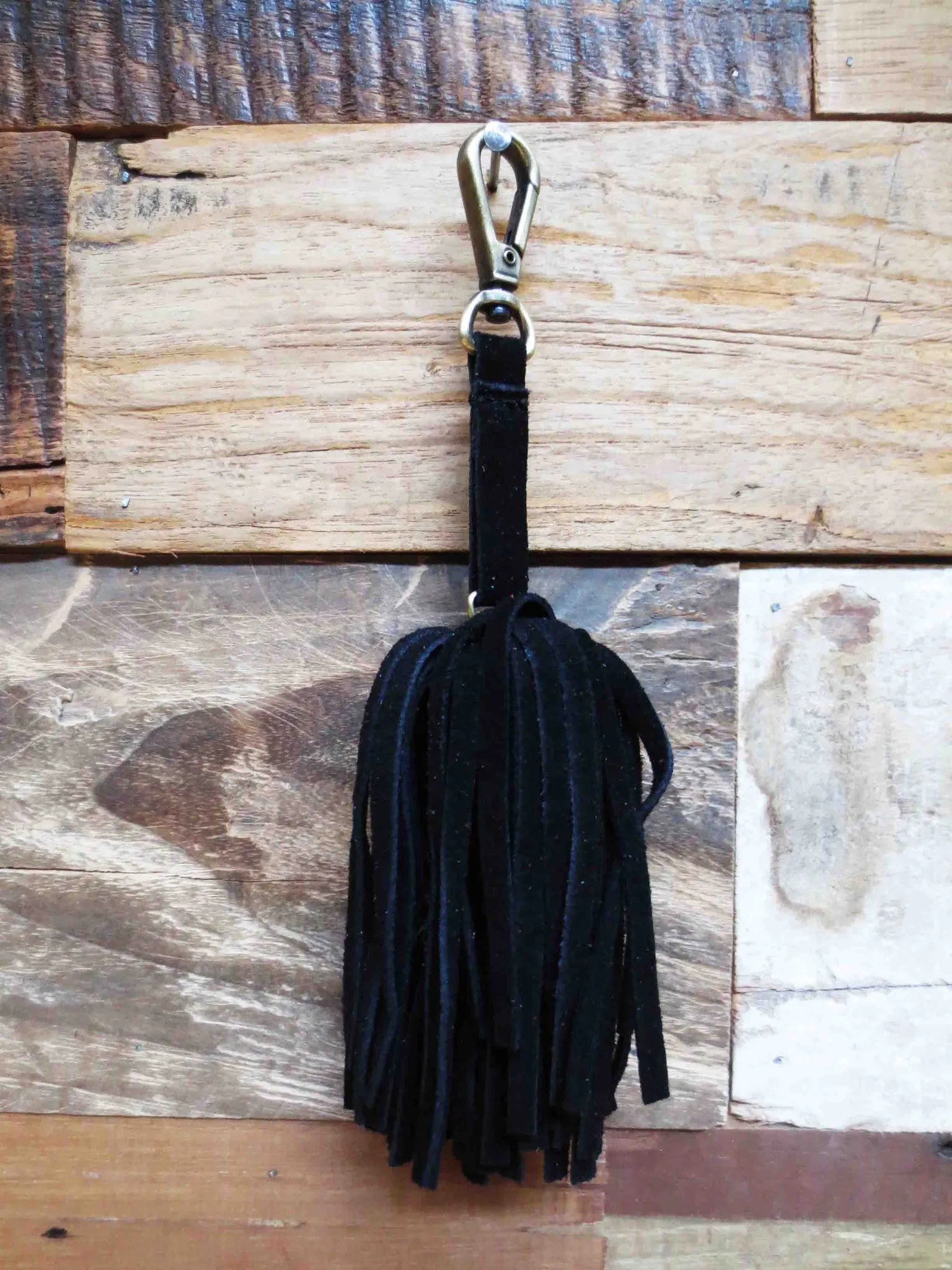 Bag Charm - Suede Fringe Ball