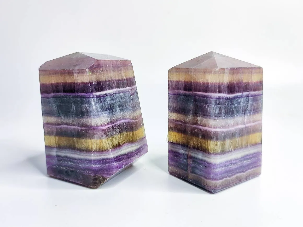 Banded Rainbow Fluorite Crystal Specimen