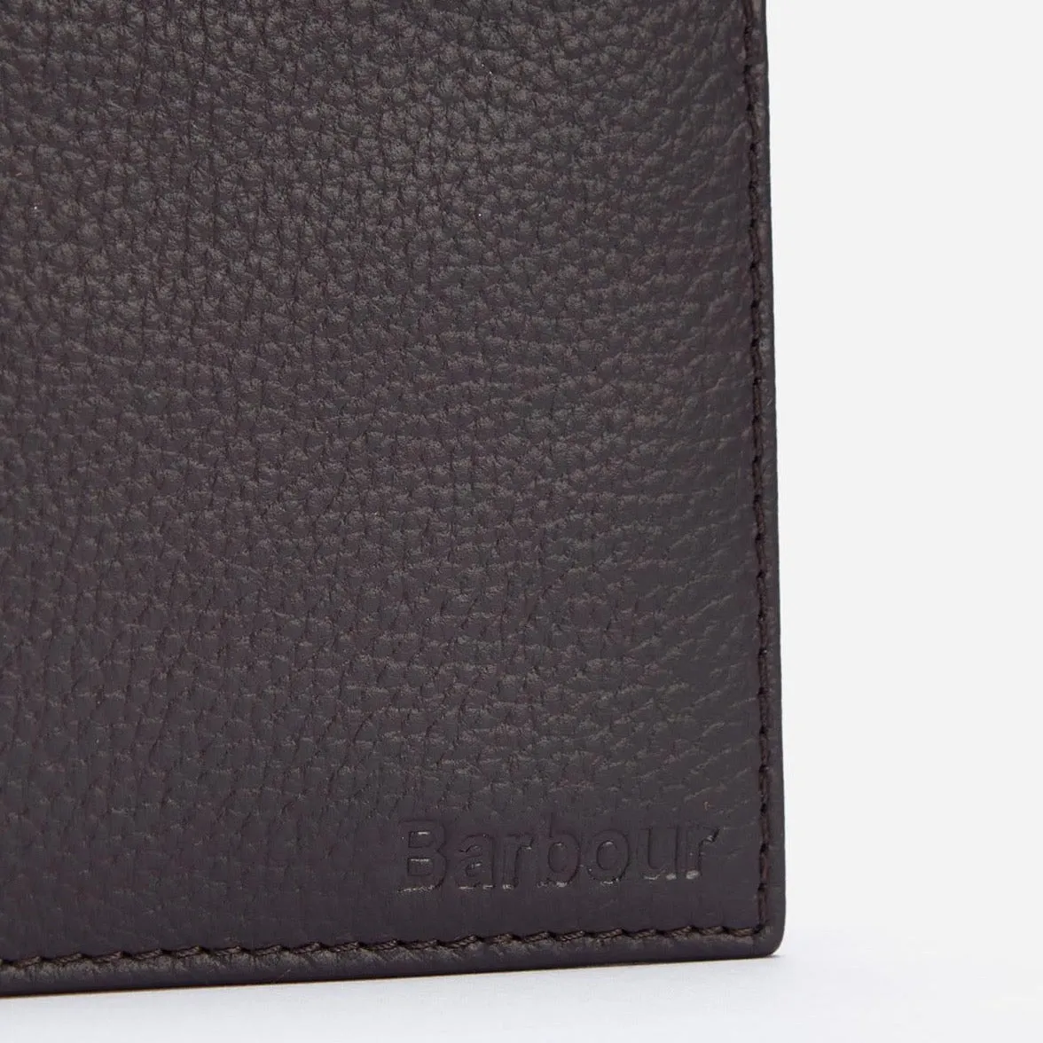 Barbour Amble Leather Billforld Wallet in Dark Brown