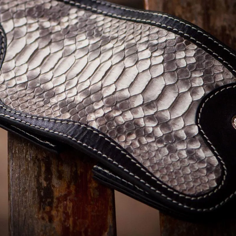 Biker Chain Wallet Handmade Leather Wallet Biker Wallet Snake Skin Wallet Cool Wallets for Men