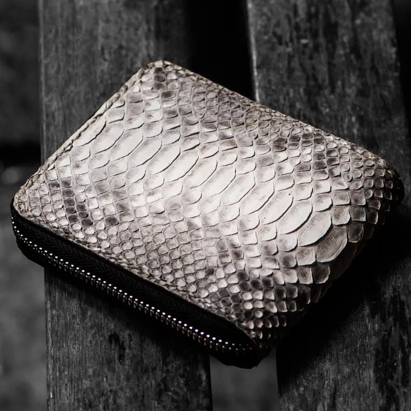 Biker Chain Wallet Handmade Leather Wallet Biker Wallet Snake Skin Wallet Cool Wallets for Men