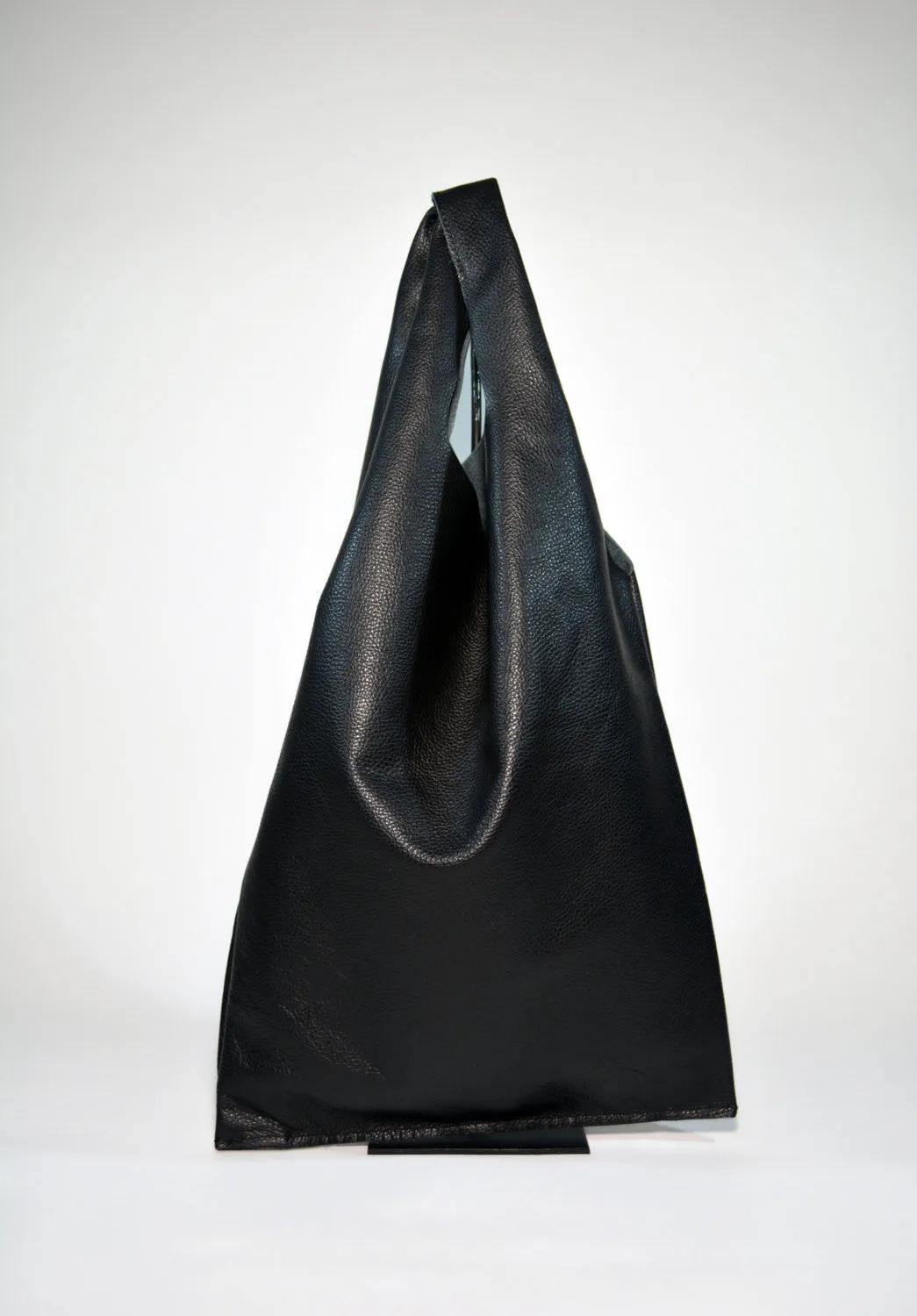 Black Leather Shopper Ladies Leather Bag  Leather Hobo Bag Shopping Bag Tote Bag Travel Bag Italian Leather Bag Womens Bag Made in Italy