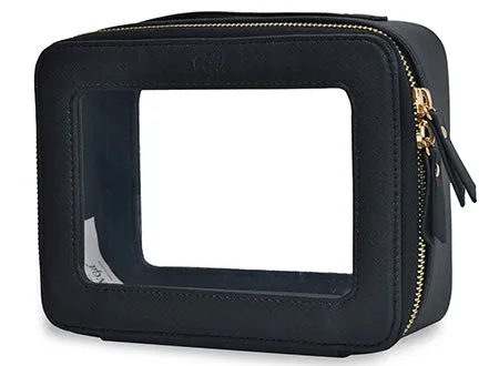 Black NGIL Clear Faux Leather Toiletry Bag