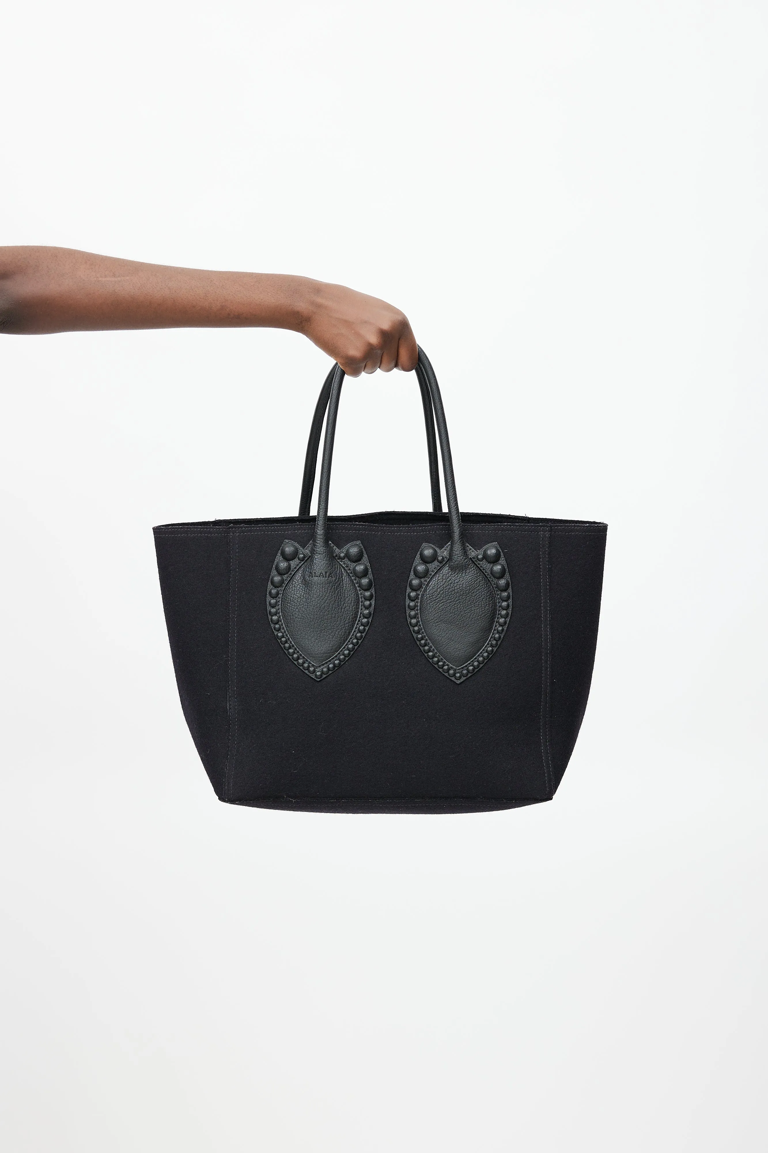 Black Wool Felt Tote Bag