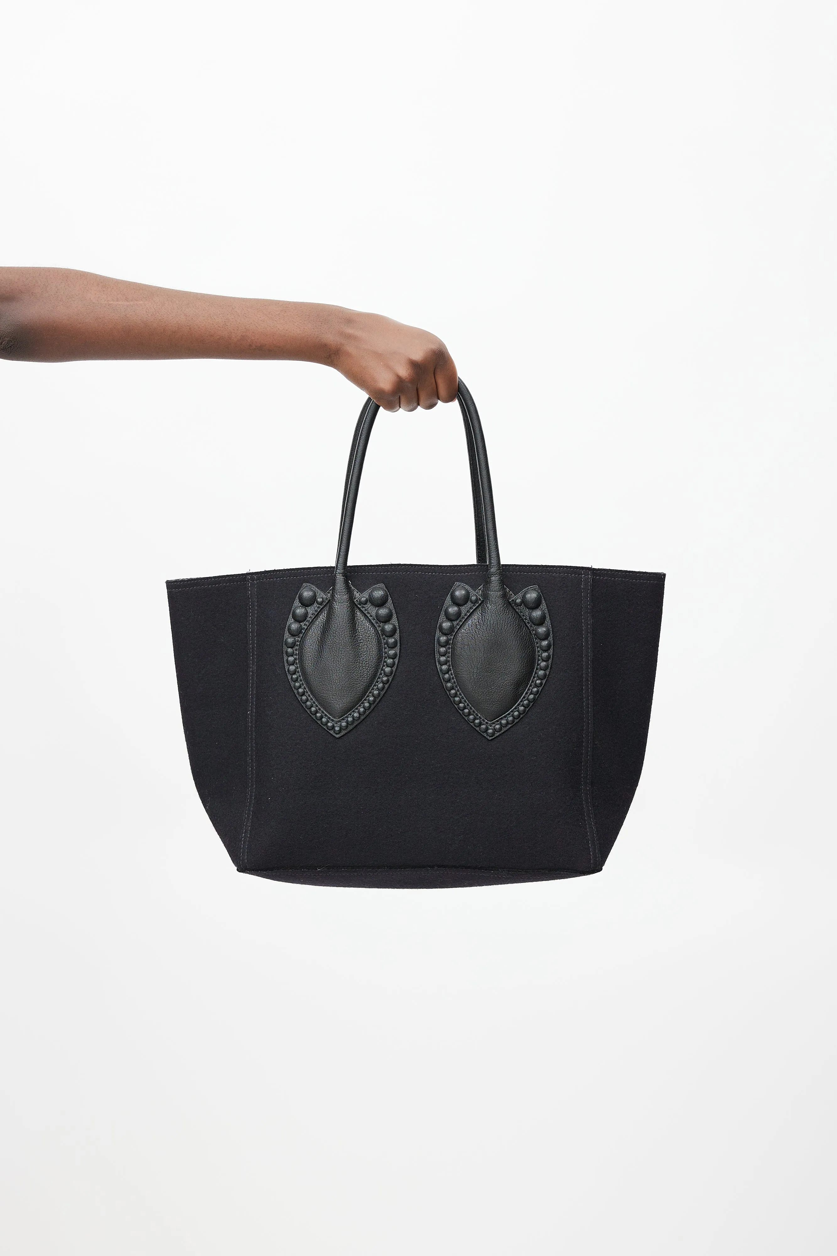 Black Wool Felt Tote Bag