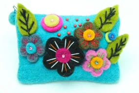 Blue Flowered Coin Purse