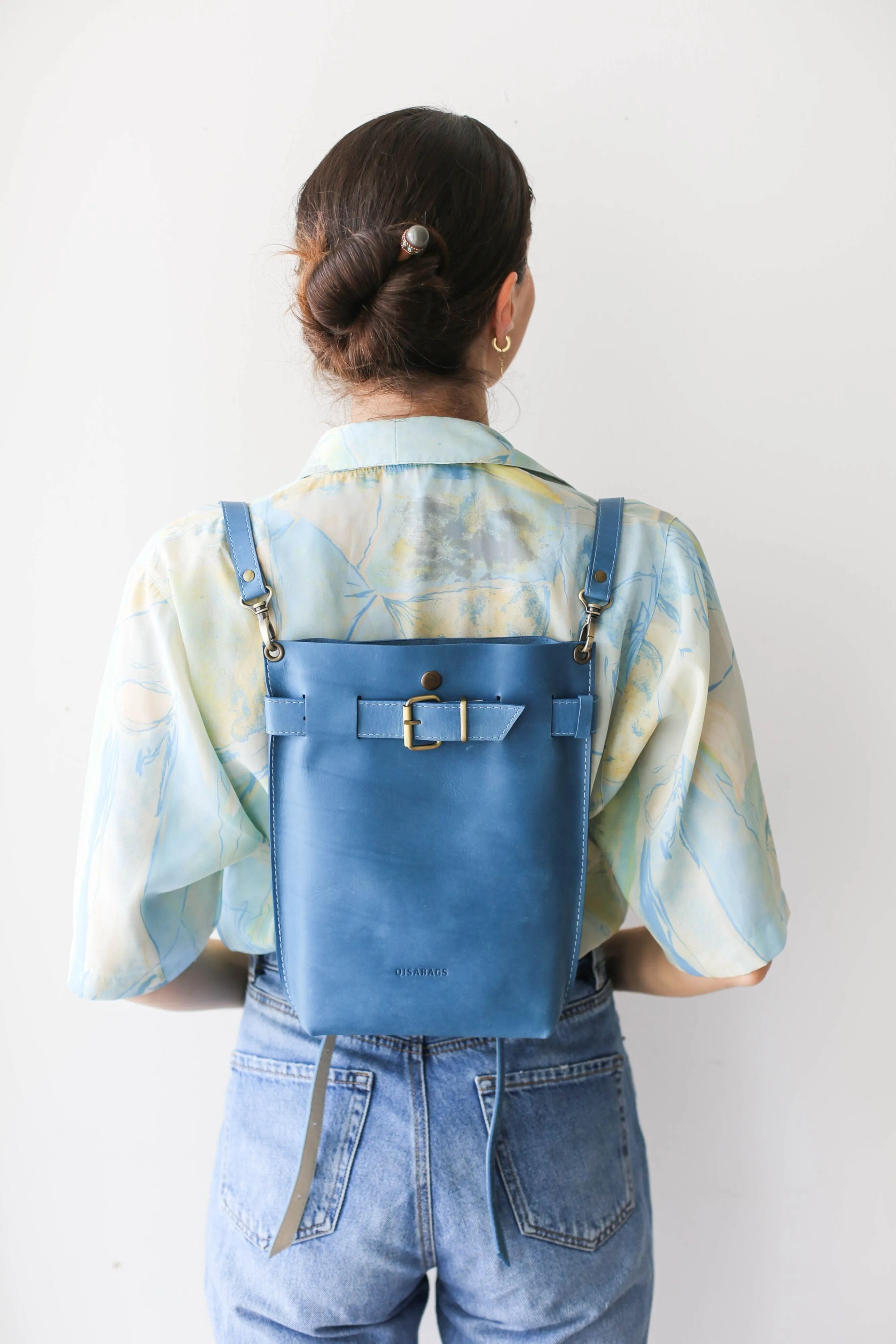 Blue Leather Bag