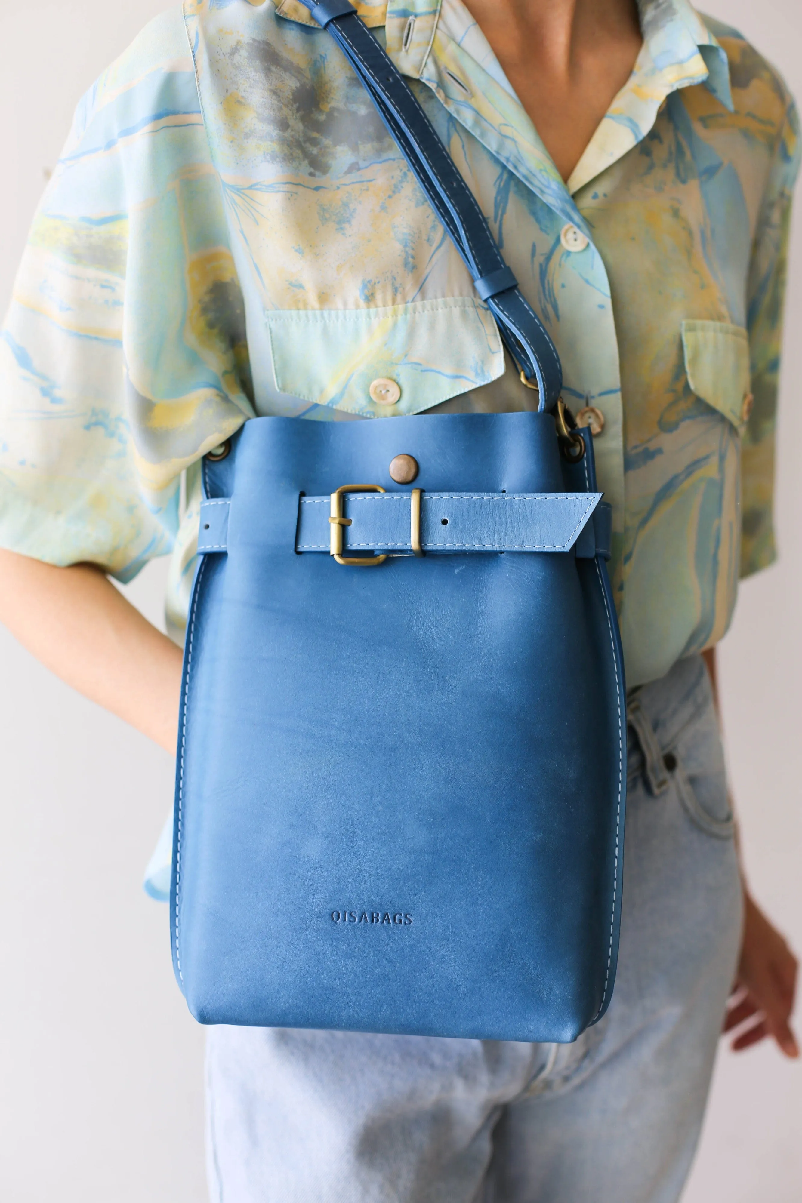 Blue Leather Bag