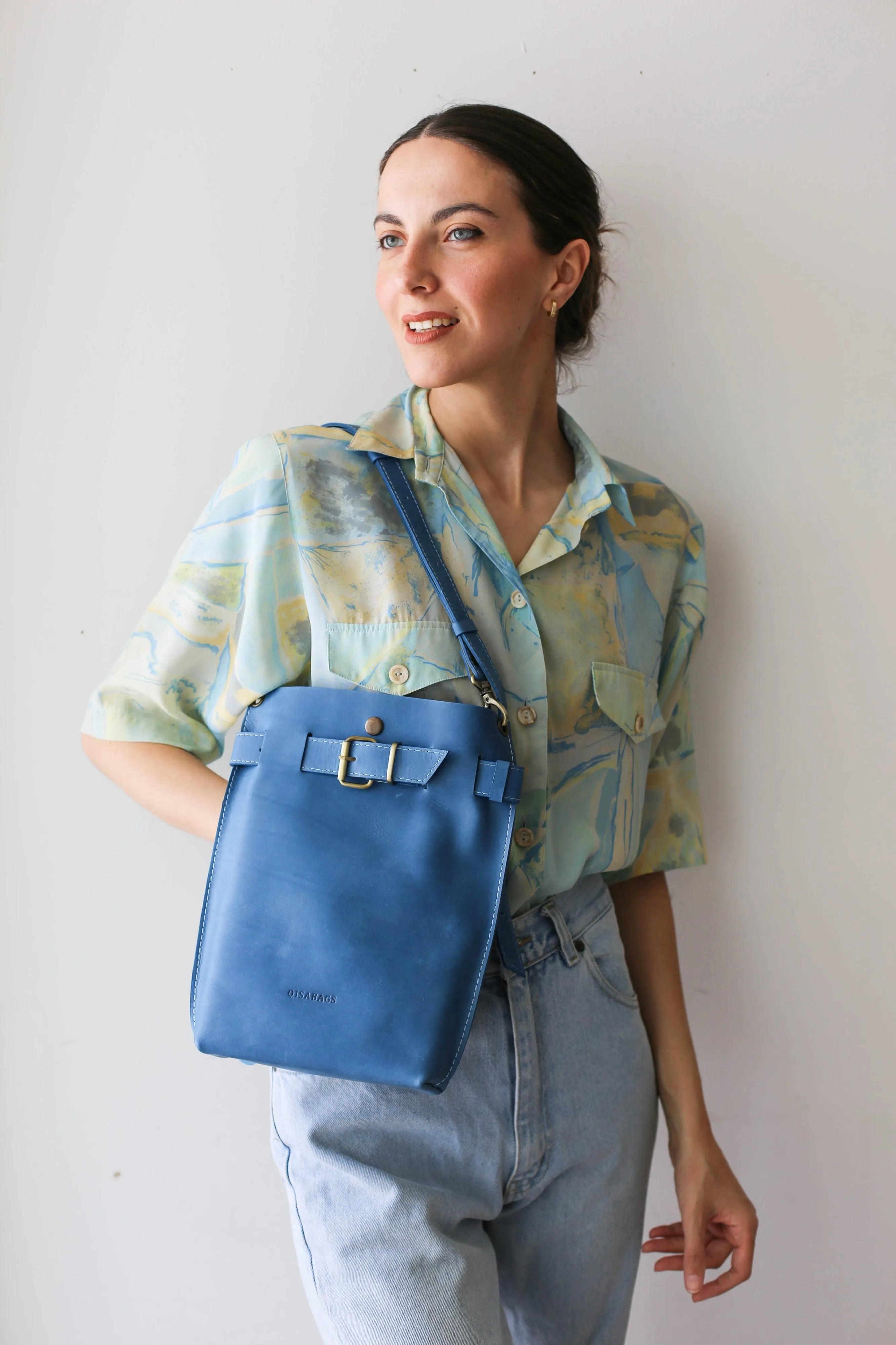 Blue Leather Bag