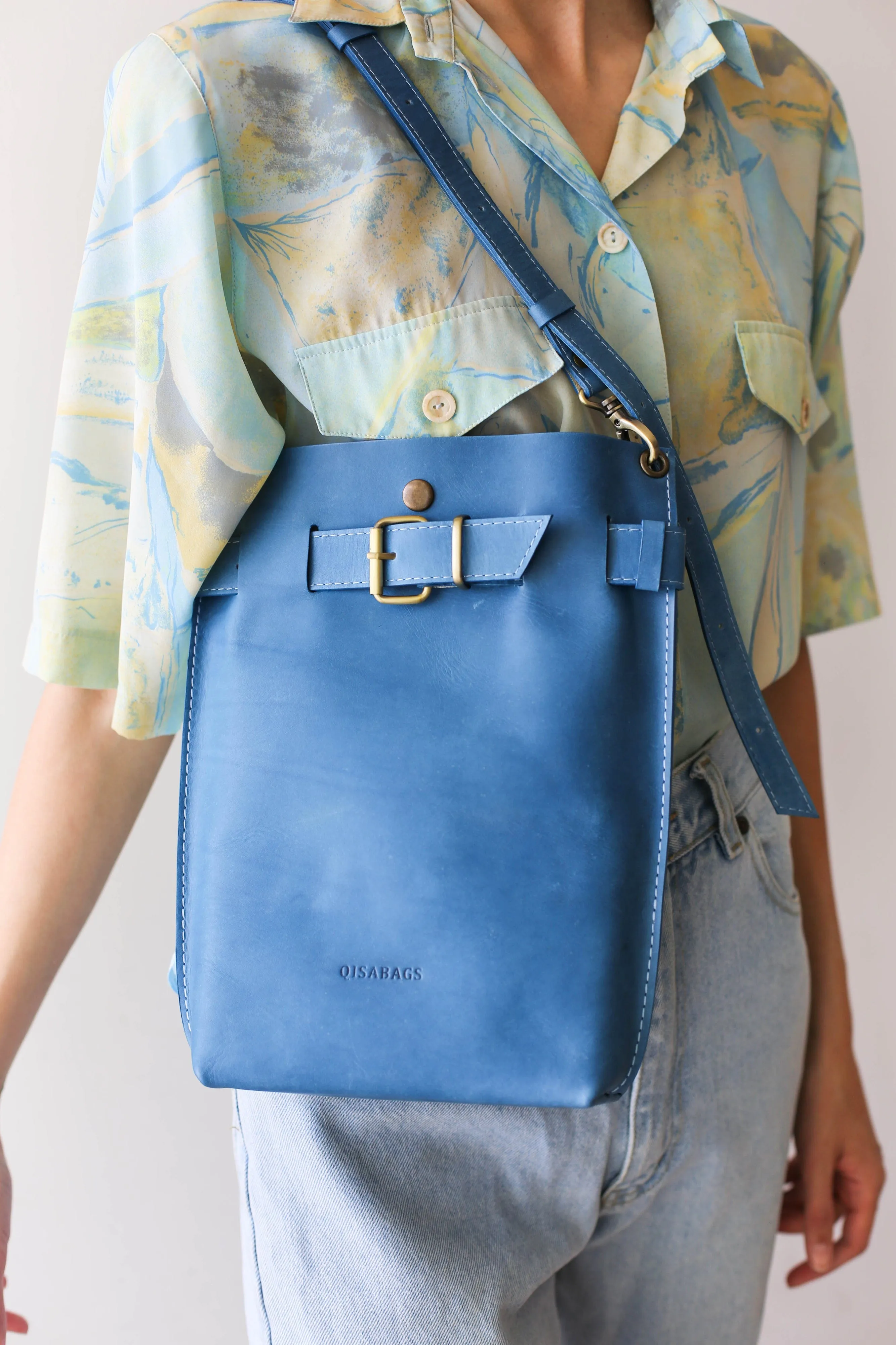 Blue Leather Bag