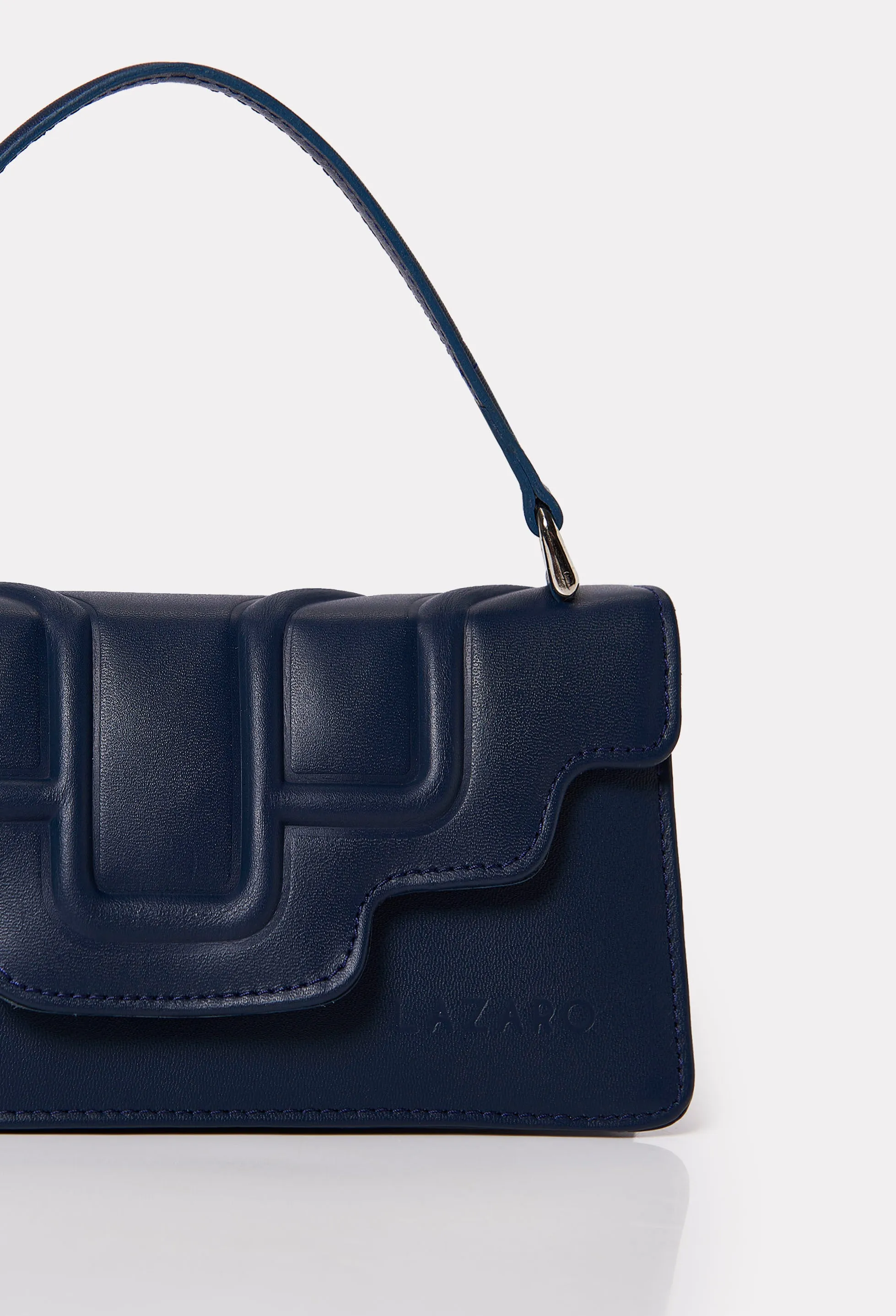 Blue Leather Crossbody Flap Bag 'Hilda'