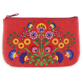 Bohemian Flower Embroiderd Change Purse