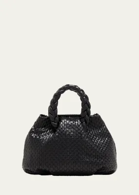 Bombon Medium Woven Leather Shoulder Bag