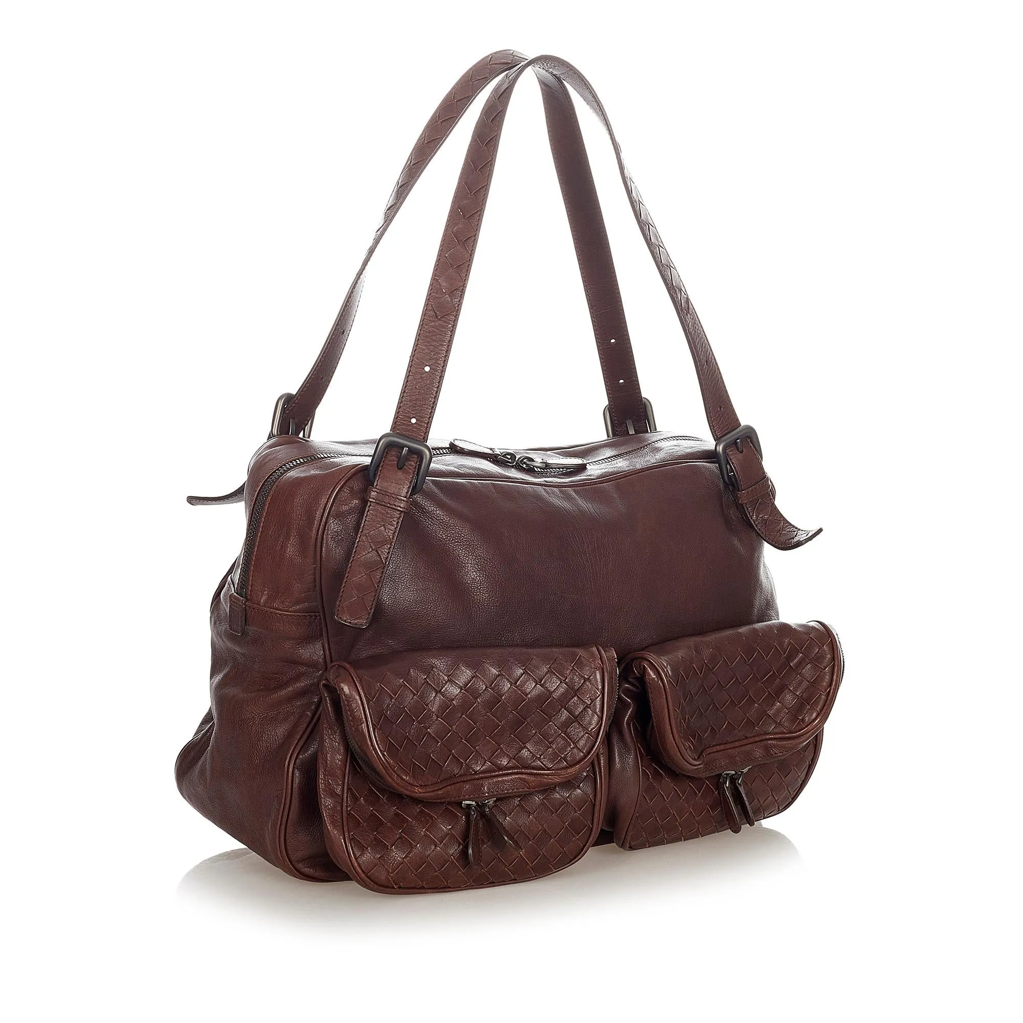 Bottega Veneta Intrecciato Leather Shoulder Bag (SHG-36582)