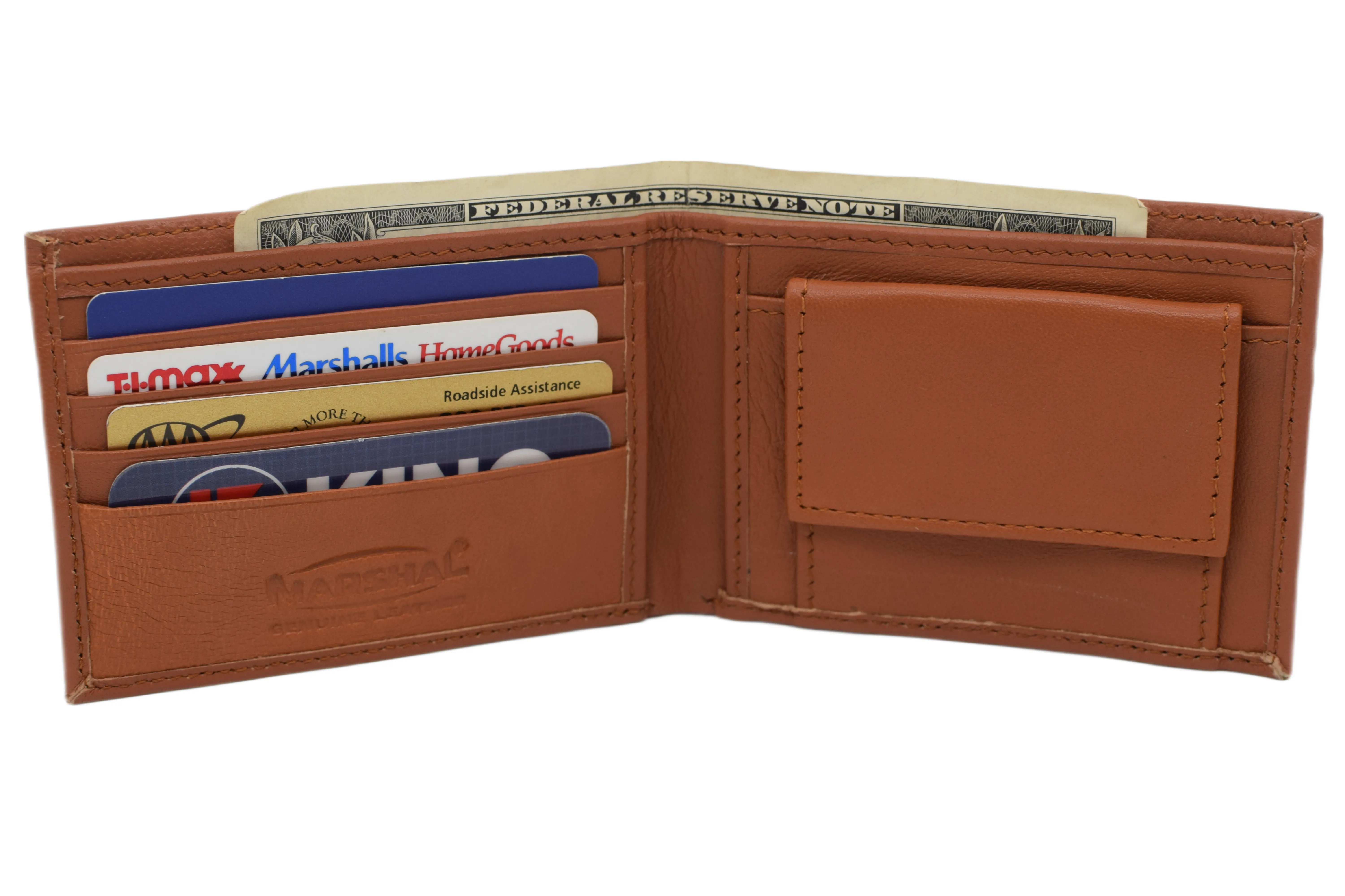 Boys Slim Compact Card and Coin Pocket Bifold Leather Wallet K600