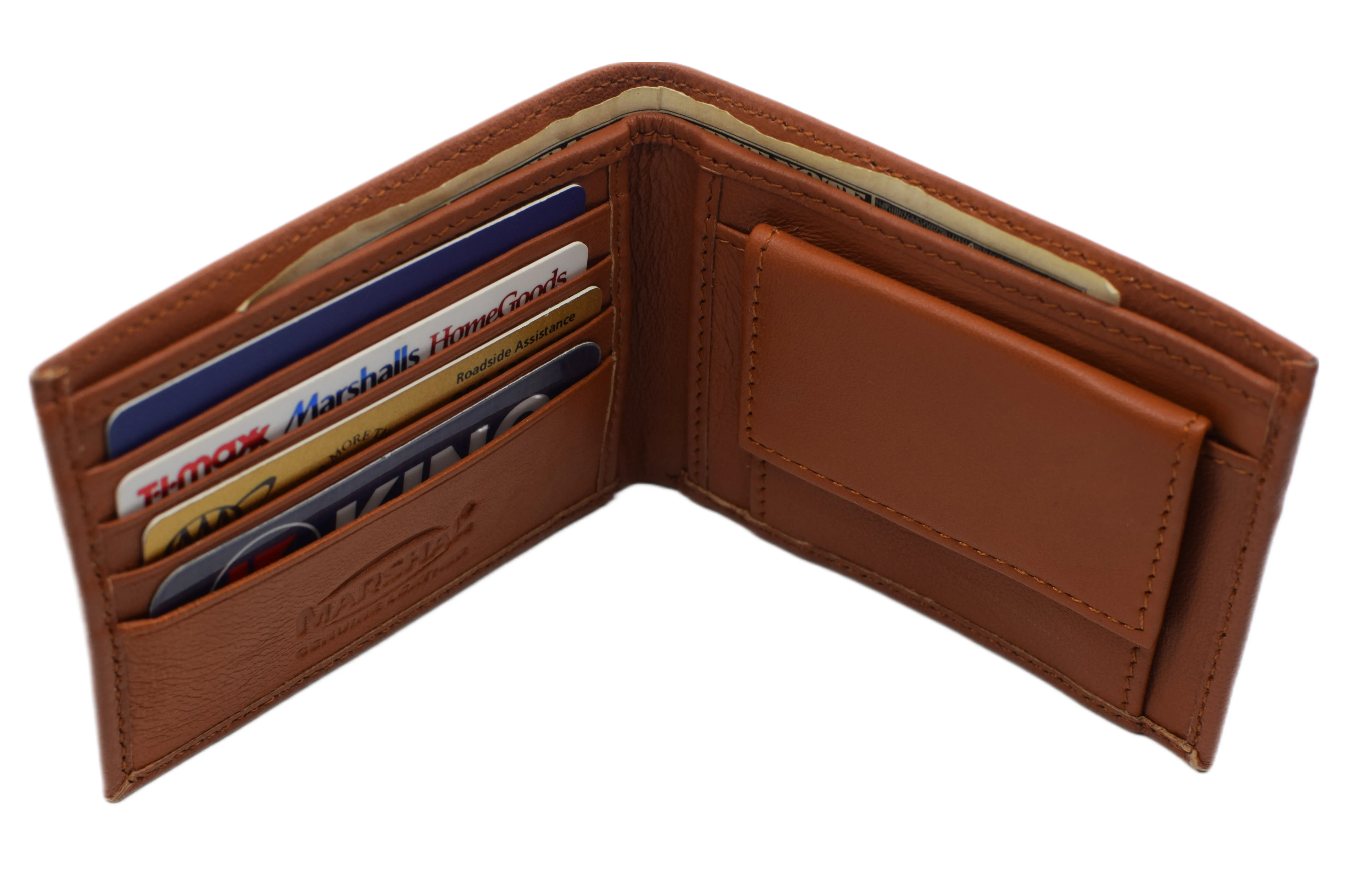 Boys Slim Compact Card and Coin Pocket Bifold Leather Wallet K600