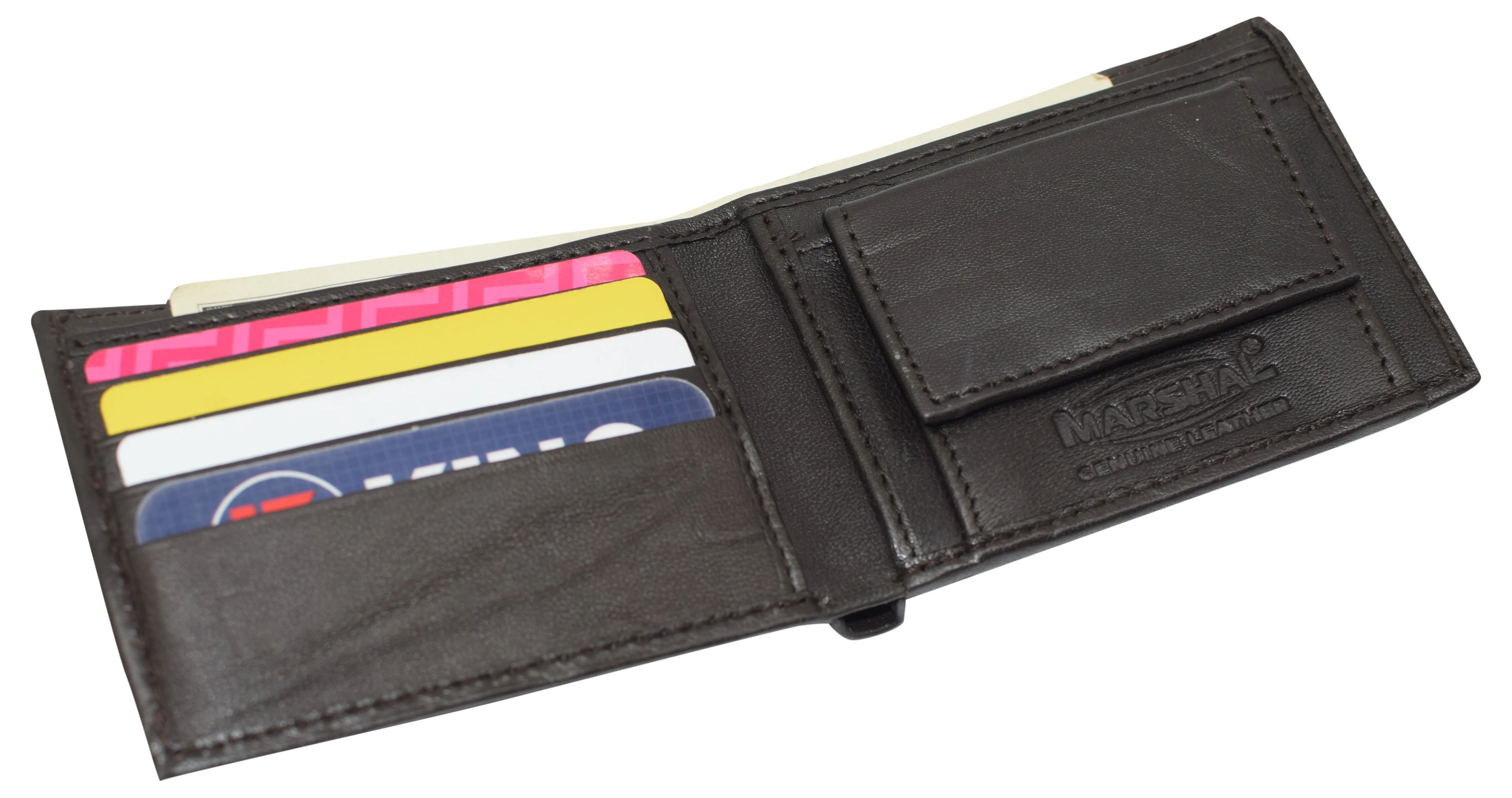 Boys Slim Compact Card and Coin Pocket Bifold Leather Wallet K600