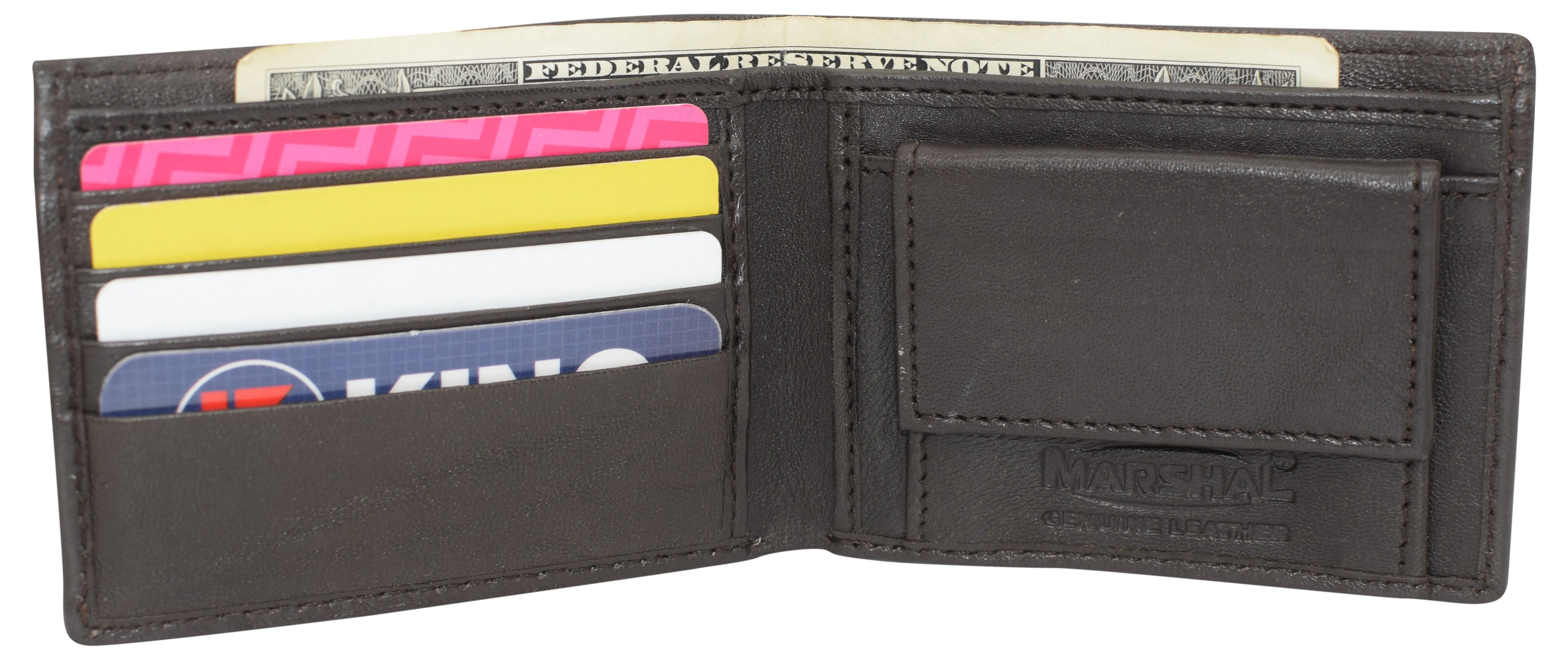 Boys Slim Compact Card and Coin Pocket Bifold Leather Wallet K600