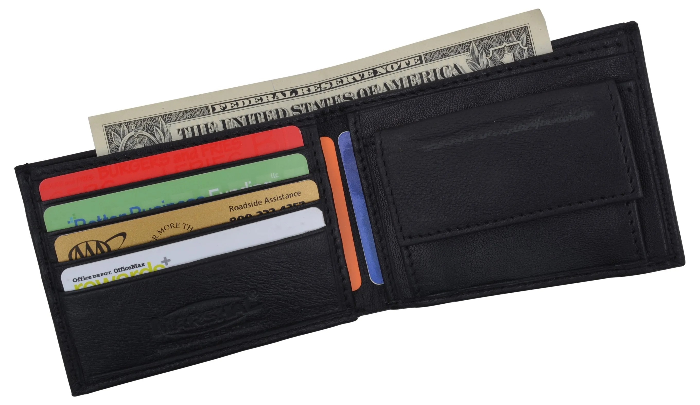 Boys Slim Compact Card and Coin Pocket Bifold Leather Wallet K600