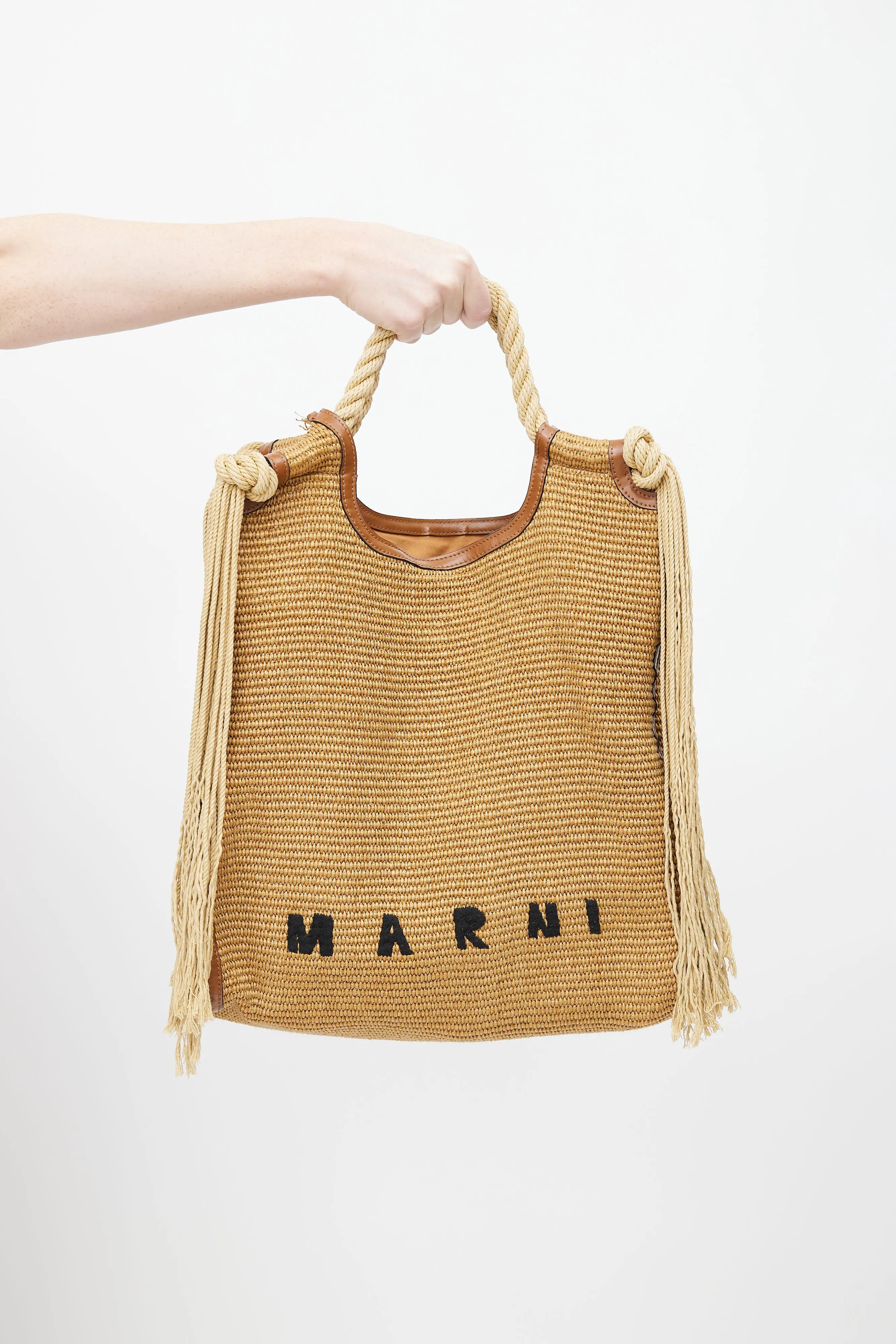 Brown Marcel North-South Tote Bag