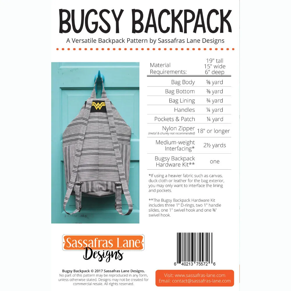 Bugsy Backpack Pattern