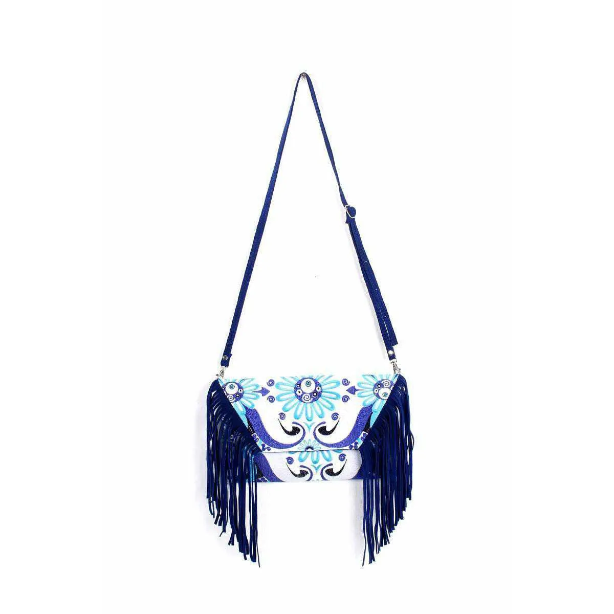 BUNDLE: 5 Piece Embroidery & Leather Fringe Crossbody Bag - Thailand