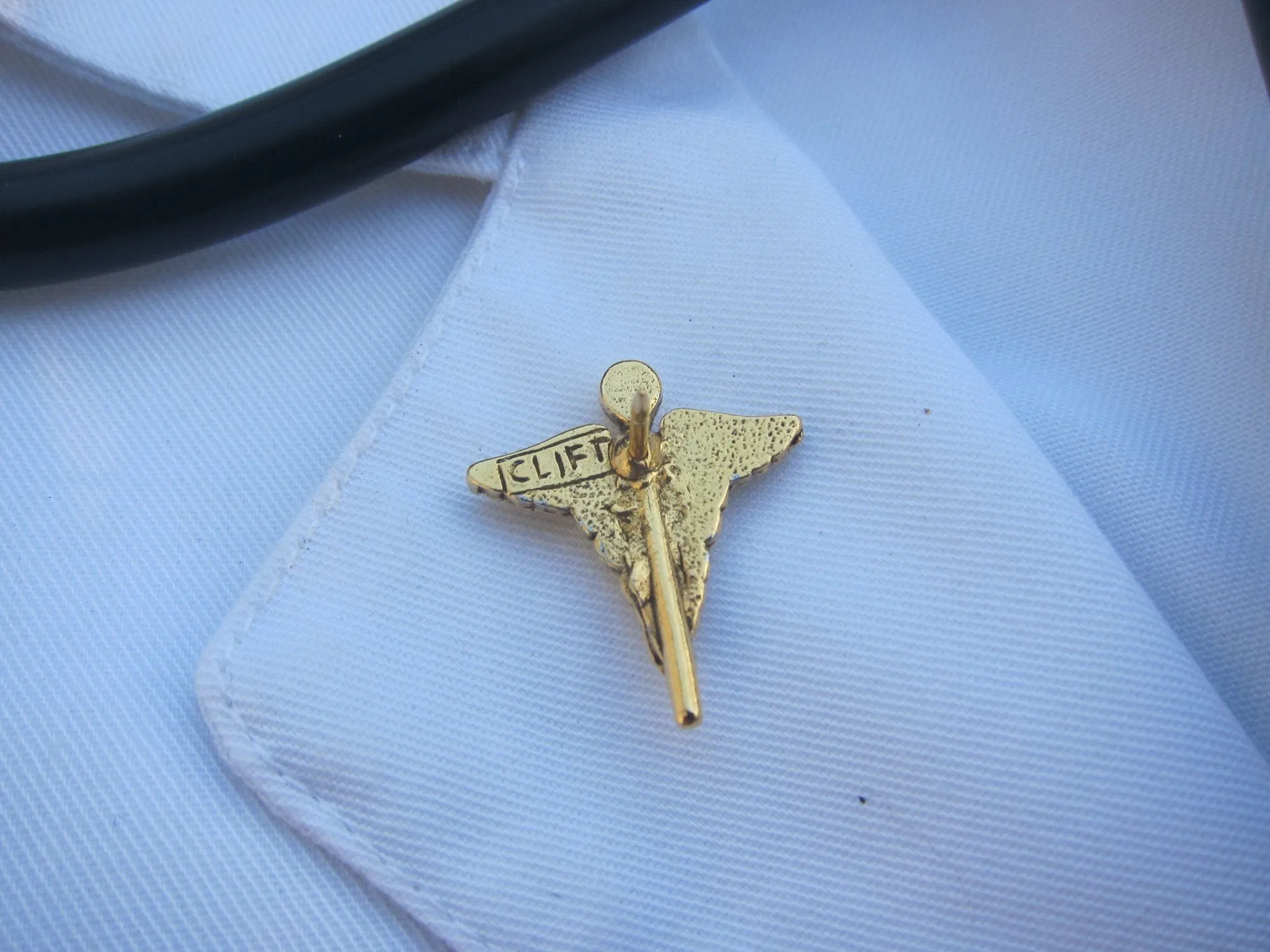 Caduceus Gold Lapel Pin