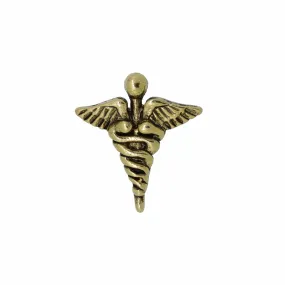 Caduceus Gold Lapel Pin