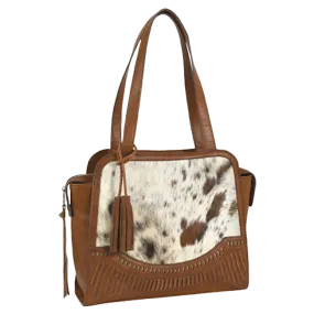 Catchfly Ladies Cowhide Chestnut Brown Tote Bag 22091794