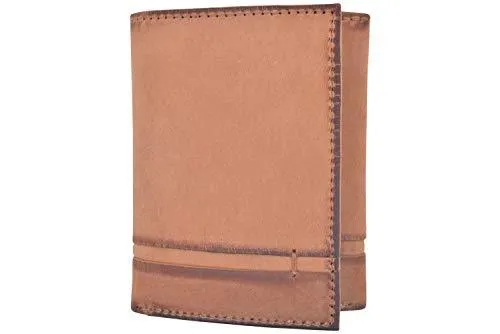 Cazoro Genuine Leather Mens RFID Blocking Slim Trifold Wallet 8 Cards 1 ID Window 2 Bill Pockets RFID611305