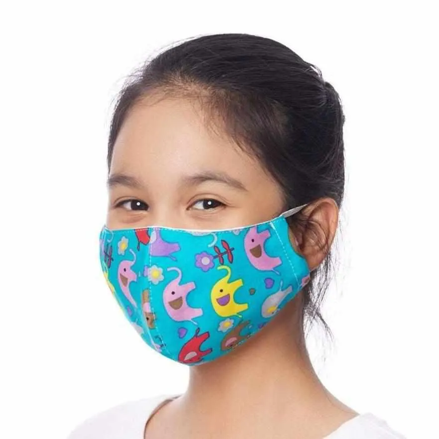 Child 9-12 Years Old Reusable Face Mask with Filter Pocket 100% Cotton - Thailand