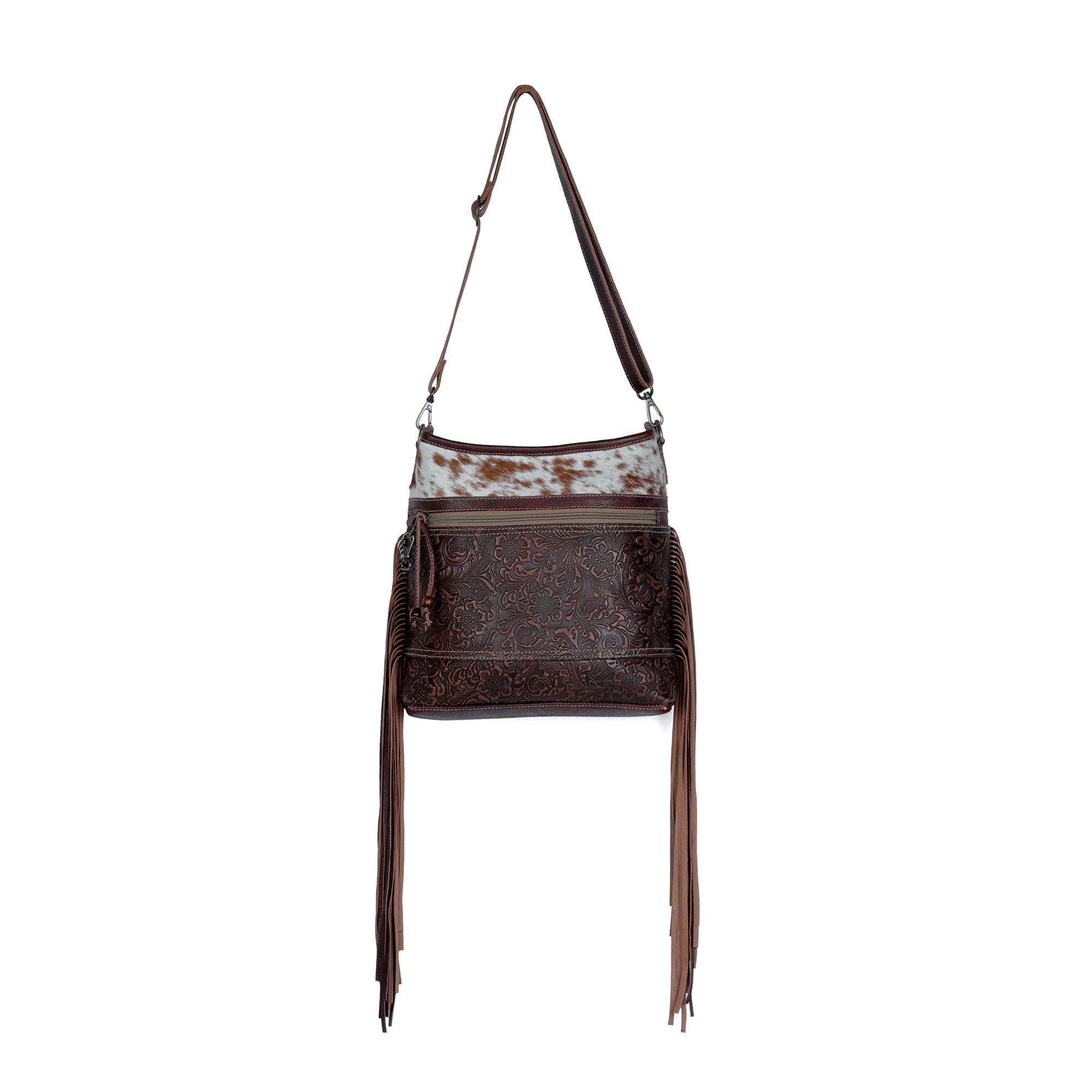 Classic Etchings Leather & Hairon Bag