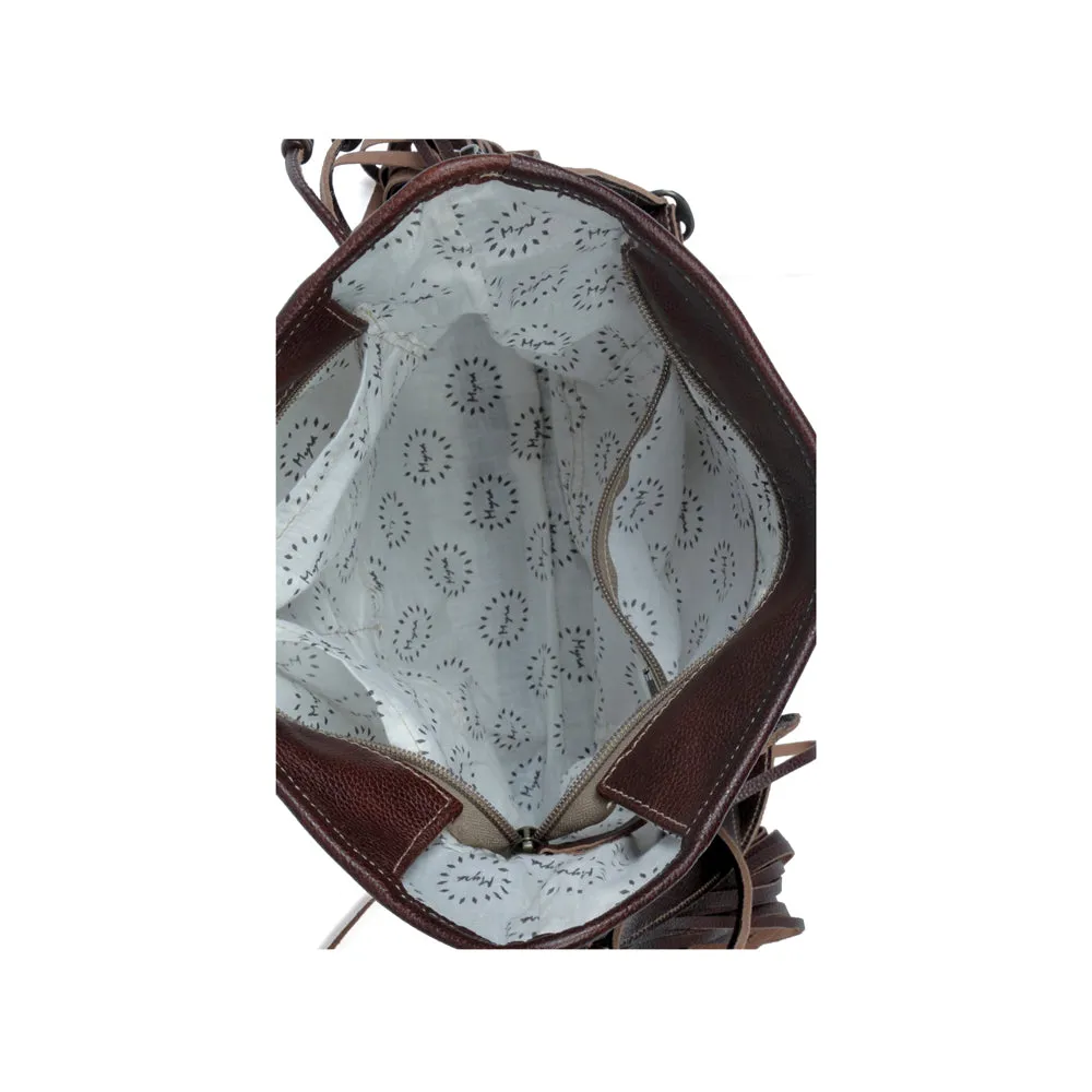 Classic Etchings Leather & Hairon Bag