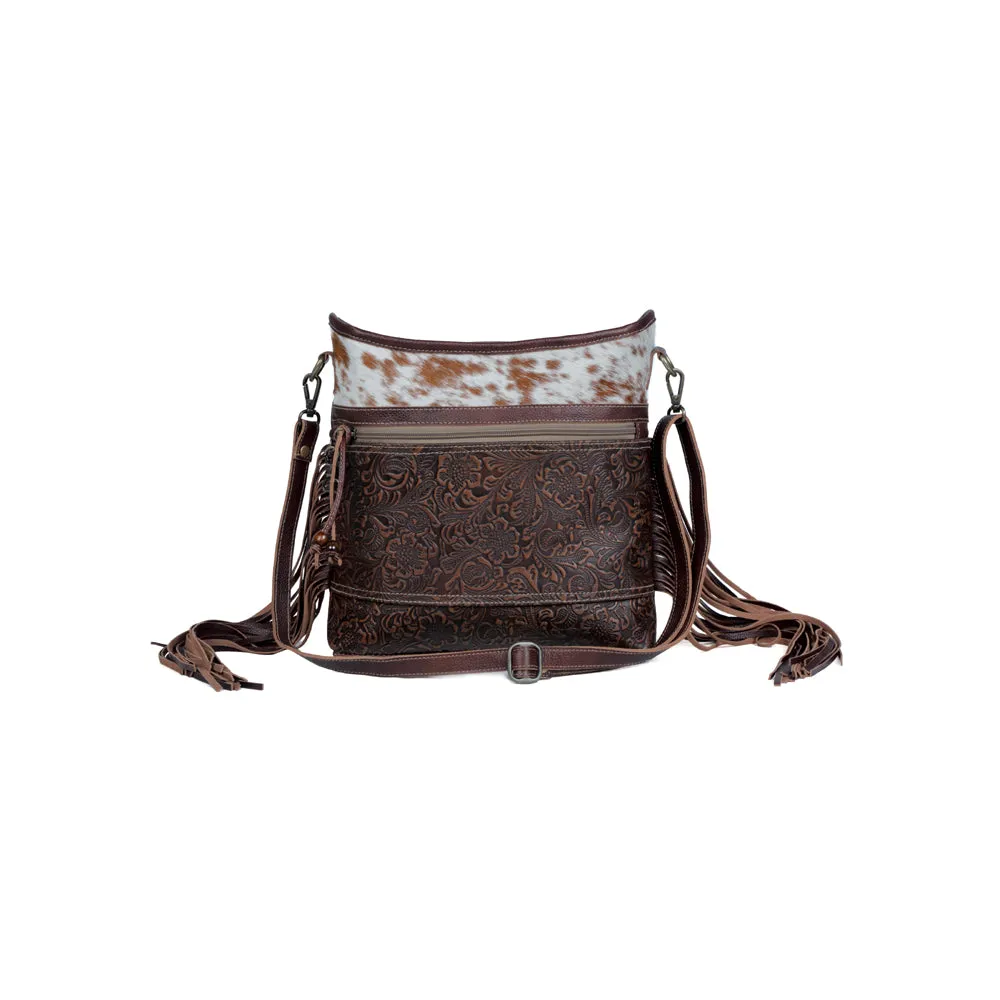 Classic Etchings Leather & Hairon Bag