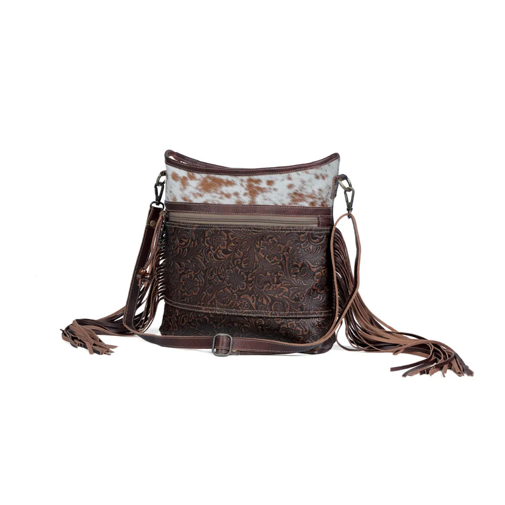 Classic Etchings Leather & Hairon Bag